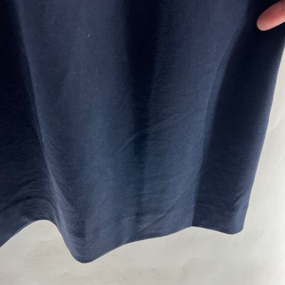 Ann Taylor SMALL Dark Blue Mini Shift Dress Long Balloon Sleeve Scoop Neck - Picture 5 of 10